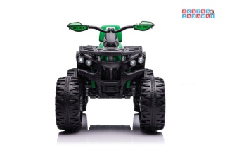Zielony Quad QLS-3288 na akumulator - 4x45W, 12V/10Ah, EVA, Bluetooth, LED, automatyczny hamulec [9053]