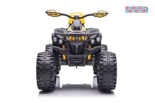 Żółty Quad QLS-3288 na akumulator - 4x45W, 12V/10Ah, EVA, Bluetooth, LED, automatyczny hamulec [9050]