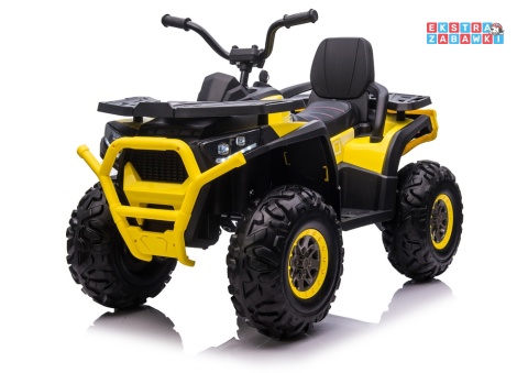 Żółty Quad XMX607 na akumulator - 4x45W, 12V/10Ah, EVA, LED, ekoskóra, kluczyk [4143]