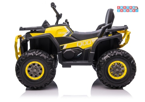Żółty Quad XMX607 na akumulator - 4x45W, 12V/10Ah, EVA, LED, ekoskóra, kluczyk [4143]