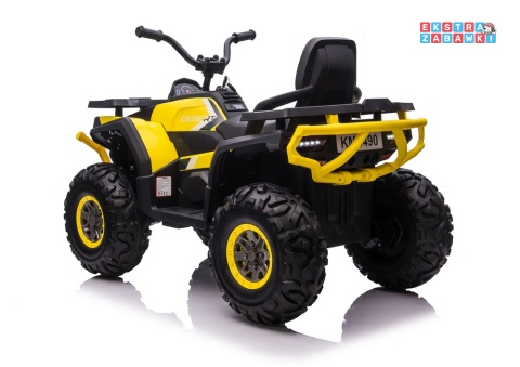Żółty Quad XMX607 na akumulator - 4x45W, 12V/10Ah, EVA, LED, ekoskóra, kluczyk [4143]