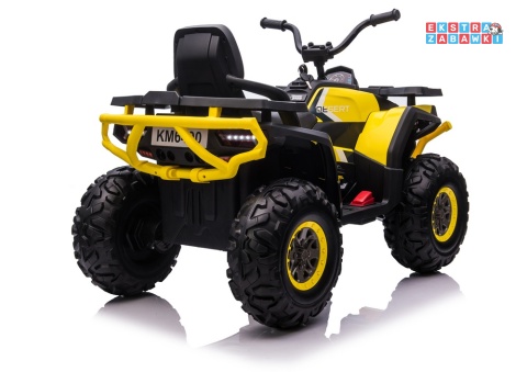Żółty Quad XMX607 na akumulator - 4x45W, 12V/10Ah, EVA, LED, ekoskóra, kluczyk [4143]