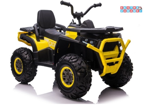 Żółty Quad XMX607 na akumulator - 4x45W, 12V/10Ah, EVA, LED, ekoskóra, kluczyk [4143]