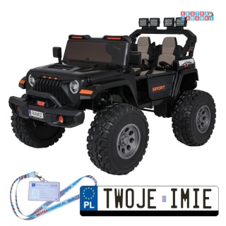 [SX2539] Terenowy Extreme Sport na akumulator 4x4 960W 24V/7Ah Bluetooth EVA ekoskóra LED - czarny