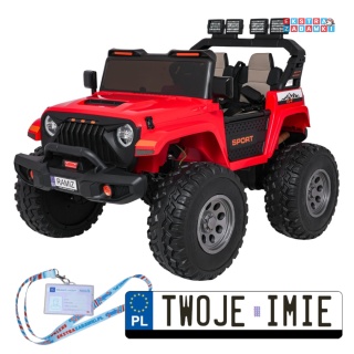 [SX2539] Terenowy Extreme Sport na akumulator 4x4 960W 24V/7Ah Bluetooth EVA ekoskóra LED - czerwony