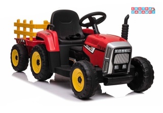 Traktor XMX611 z przyczepą na akumulator - czerwony, 2x45W, panel muzyczny, pilot [5336]