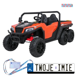 [XB-1038A] Pojazd Farmer Truck X-POWER na akumulator 4x200W 24V/7Ah EVA LED ekoskóra Bluetooth pilot - pomarańczowy