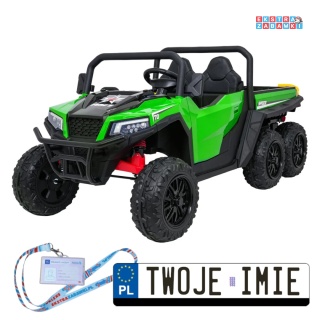 [XB-1038A] Pojazd Farmer Truck X-POWER na akumulator 4x200W 24V/7Ah EVA LED ekoskóra Bluetooth pilot - zielony