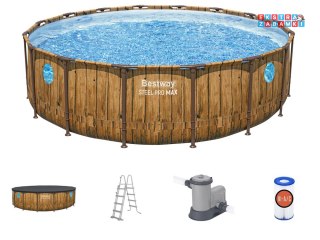 Bestway Basen stelażowy drewno 488x122 11w1 56725