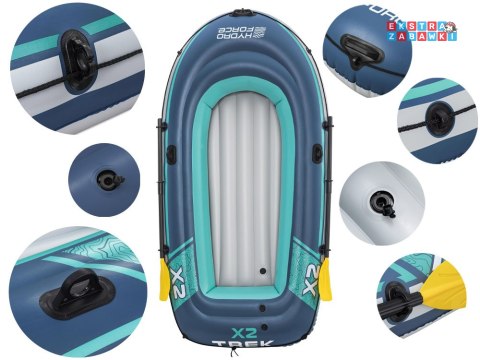 Bestway Dmuchany ponton TREK X2 do 250kg 232x118cm + wiosła i pompka 61153