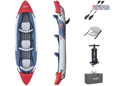 Bestway Kajak Rapid X3 dmuchany 3 osobowy + wiosła torba 381x100 cm 65132