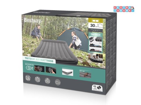 Bestway Materac welurowy samopompujący 2os. QUEEN Tritech 203x152cm 671BS
