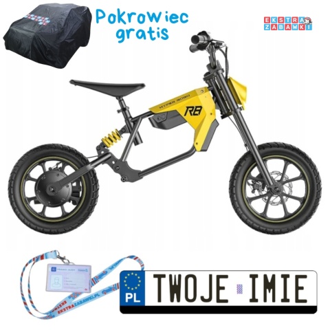[outlet] Żółty Motocykl Hyper GoGo R8 do 75 kg na akumulator - 500W 36V/5.2Ah Li-ion do 24km/h [HG1020489]