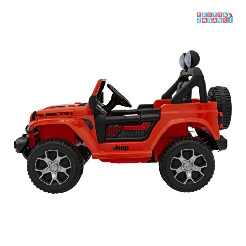 Jeep Wrangler Rubicon na akumulator - pomarańczowy, 4x45W, 12V/10Ah, EVA, pilot, LED, MP3, BT - [JWR555]