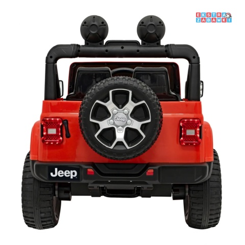 Jeep Wrangler Rubicon na akumulator - pomarańczowy, 4x45W, 12V/10Ah, EVA, pilot, LED, MP3, BT - [JWR555]