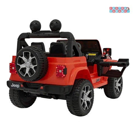 Jeep Wrangler Rubicon na akumulator - pomarańczowy, 4x45W, 12V/10Ah, EVA, pilot, LED, MP3, BT - [JWR555]