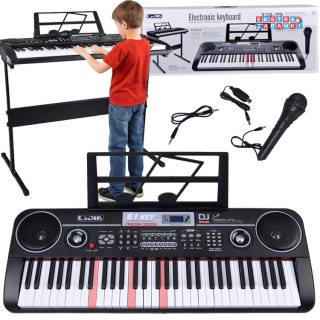 [IN0187] Keyboard 61 klawiszy podświetlane stojak mikrofon organy edukacyjne
