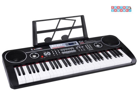 [IN0187] Keyboard 61 klawiszy podświetlane stojak mikrofon organy edukacyjne