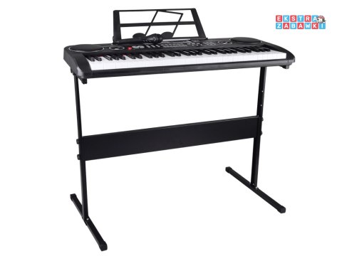 [IN0187] Keyboard 61 klawiszy podświetlane stojak mikrofon organy edukacyjne