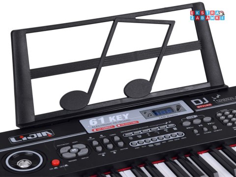 [IN0187] Keyboard 61 klawiszy podświetlane stojak mikrofon organy edukacyjne