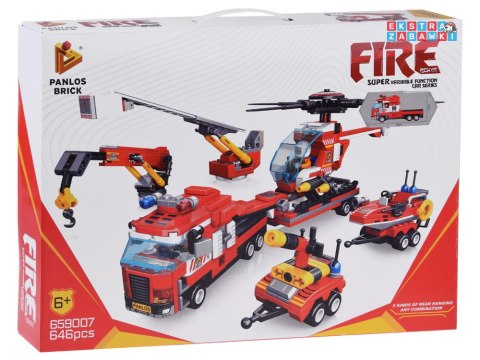 [ZA4621] Klocki straż pożarna helikopter 646 elementy