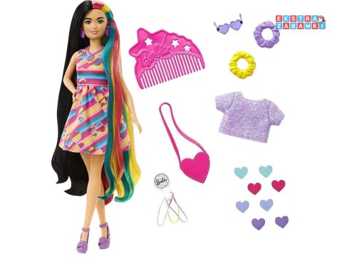 [ZA5085] Lalka Barbie Totally Hair kolorowe włosy akcesoria serduszka HCM90