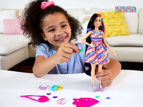 [ZA5085] Lalka Barbie Totally Hair kolorowe włosy akcesoria serduszka HCM90