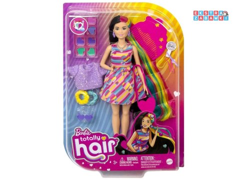 [ZA5085] Lalka Barbie Totally Hair kolorowe włosy akcesoria serduszka HCM90