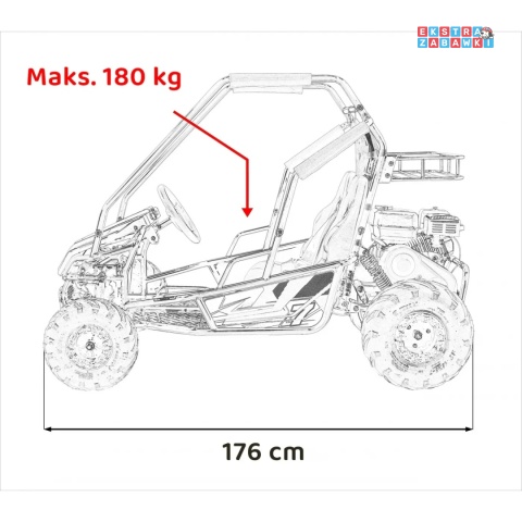 [GK014] BUGGY Spalinowy 212cc LUCKY SEVEN dwuosobowy czterosuwowy chłodzony powietrzem - niebieski