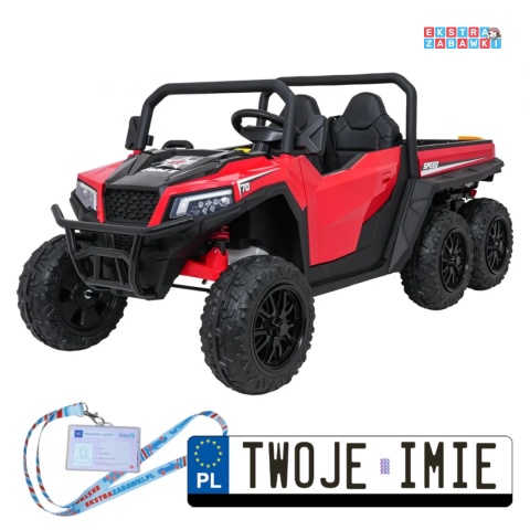 [XB-1038A] Pojazd Farmer Truck X-POWER na akumulator 4x200W 24V/7Ah EVA LED ekoskóra Bluetooth pilot - czerwony