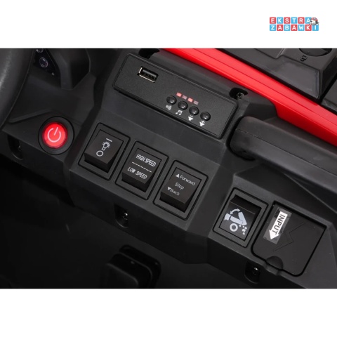 [XB-1038A] Pojazd Farmer Truck X-POWER na akumulator 4x200W 24V/7Ah EVA LED ekoskóra Bluetooth pilot - czerwony