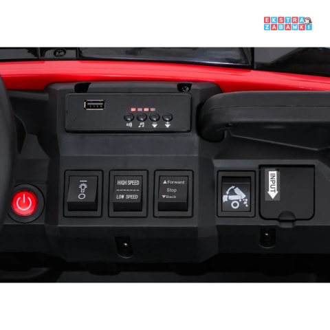 [XB-1038A] Pojazd Farmer Truck X-POWER na akumulator 4x200W 24V/7Ah EVA LED ekoskóra Bluetooth pilot - czerwony