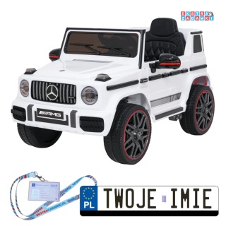 [BBH-0002.NEW] Mercedes G63 AMG LIFT na akumulator 2x25W 12V/4.5Ah EVA LED ekoskóra Bluetooth pilot - biały