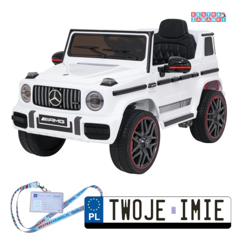 [BBH-0002.NEW] Mercedes G63 AMG LIFT na akumulator 2x25W 12V/4.5Ah EVA LED ekoskóra Bluetooth pilot - biały