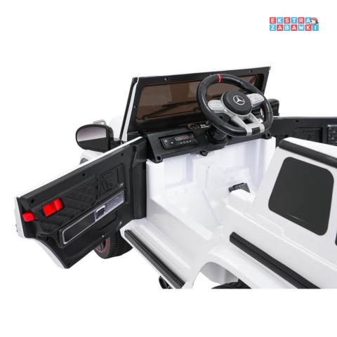 [BBH-0002.NEW] Mercedes G63 AMG LIFT na akumulator 2x25W 12V/4.5Ah EVA LED ekoskóra Bluetooth pilot - biały