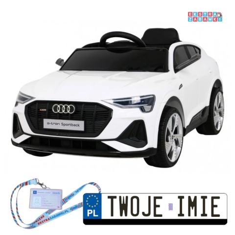 [QLS-6688] Audi E-Tron Sportback na akumulator 4x25W 12V/7Ah Pilot Wolny Start MP3 LED - biały