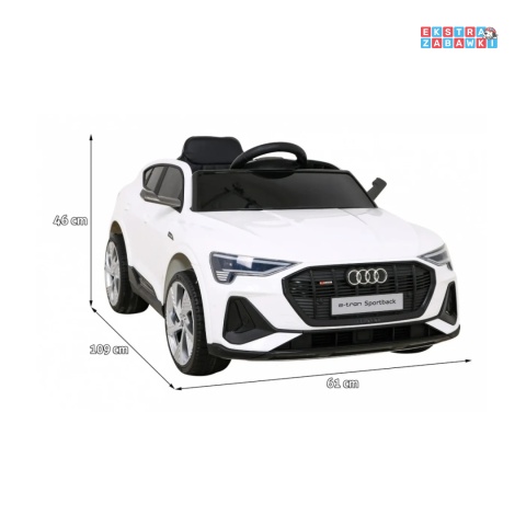[QLS-6688] Audi E-Tron Sportback na akumulator 4x25W 12V/7Ah Pilot Wolny Start MP3 LED - biały