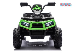 Zielony Quad ATV 6-kołowy JC606 na akumulator - 4x200W, 24V/7Ah, EVA, Bluetooth, pilot [27934]