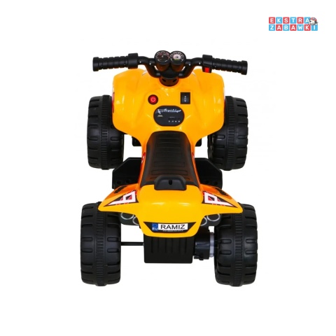 Żółty Quad The Fastest na akumulator - 1x25W, 6V/4.5Ah, Bluetooth, USB, melodyjki [BRD-2101]