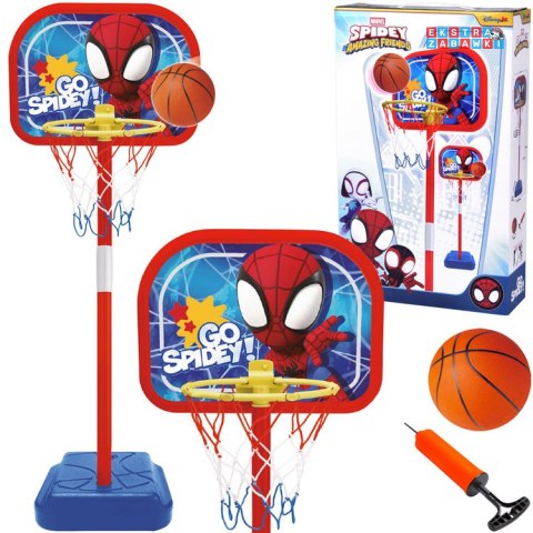 [SP0880] Zestaw do koszykówki Spidey regulowany kosz piłka 14 cm