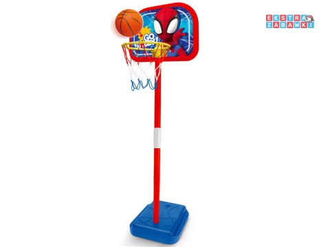[SP0880] Zestaw do koszykówki Spidey regulowany kosz piłka 14 cm