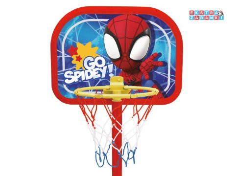 [SP0880] Zestaw do koszykówki Spidey regulowany kosz piłka 14 cm