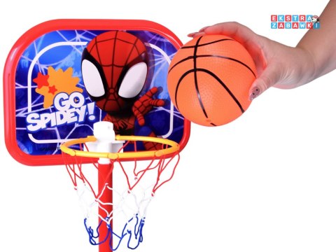 [SP0880] Zestaw do koszykówki Spidey regulowany kosz piłka 14 cm