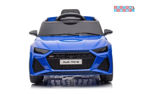 [11961] Audi RS6 BRD-2118 na akumulator 2x45W 12V/4.5Ah EVA ekoskóra LED Bluetooth pilot - niebieski