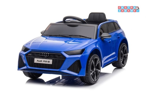 [11961] Audi RS6 BRD-2118 na akumulator 2x45W 12V/4.5Ah EVA ekoskóra LED Bluetooth pilot - niebieski