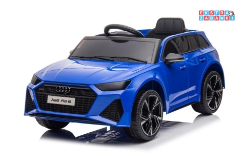 [11961] Audi RS6 BRD-2118 na akumulator 2x45W 12V/4.5Ah EVA ekoskóra LED Bluetooth pilot - niebieski