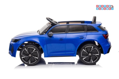 [11961] Audi RS6 BRD-2118 na akumulator 2x45W 12V/4.5Ah EVA ekoskóra LED Bluetooth pilot - niebieski