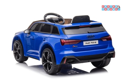 [11961] Audi RS6 BRD-2118 na akumulator 2x45W 12V/4.5Ah EVA ekoskóra LED Bluetooth pilot - niebieski