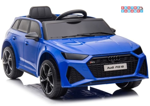[11961] Audi RS6 BRD-2118 na akumulator 2x45W 12V/4.5Ah EVA ekoskóra LED Bluetooth pilot - niebieski