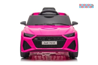 [11962] Audi RS6 BRD-2118 na akumulator 2x45W 12V/4.5Ah EVA ekoskóra LED Bluetooth pilot - różowy
